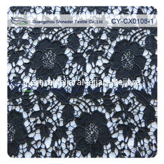 China Tela de nylon branca/do preto cor do algodão do vestido floral, laço bordado fornecedor