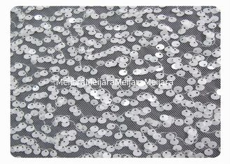China Tela frisada Eco-Amigável do laço com as lantejoulas de brilho brancas CY-XP0003 fornecedor