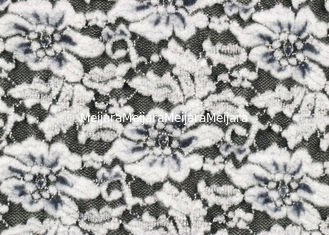 China Laço escovado Stretchable, tela de nylon CY-LQ0003 da flor branca do Spandex de rayon fornecedor