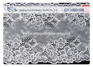China Guarnição de nylon da tela do laço do algodão elástico branco para o vestido de casamento CY-HB0198 fornecedor