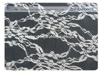 China tela Scalloped nylon do laço do algodão da largura de 150cm para os vestidos de casamento CY-LW0012 fornecedor