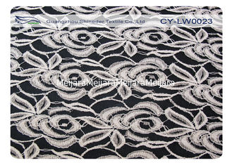 China A tela de nylon do laço do algodão elástico para Underdress nylon de 30% + o algodão CY-LW0023 de 70% fornecedor