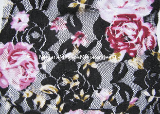 China Floresça vestidos elásticos impressos Digitas pretos/brancos da tela ou de casamento do laço fornecedor