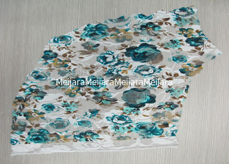 China Tela verde impressa Digitas elegante do laço do estiramento da flor para a matéria têxtil home fornecedor