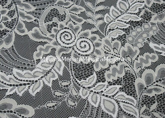 China Floral branco da tela de nylon popular elegante do laço para o vestido de casamento fornecedor