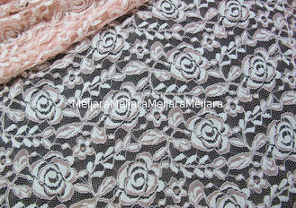 China Tela elástico do laço do poliéster do Spandex do algodão com laço feito malha malha da flor fornecedor