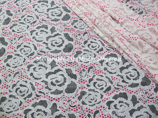 China Cópia branca de Rosa da tela do laço do poliéster do algodão para a roupa interior/sutiã (CY-DK0033) fornecedor