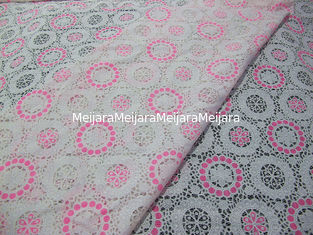 China Neutralização geométrica cor-de-rosa do algodão da tela do laço do poliéster por todo o lado no laço para a senhora Roupa (CY-DK0041) fornecedor