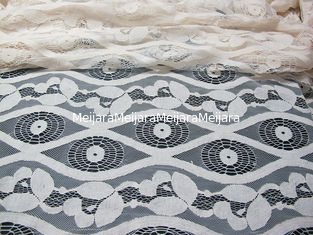 China Tela de nylon do laço do voile do algodão macio do marfim, tela de malha floral SYD-0012 do laço fornecedor