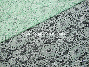 China Teste padrão de flor bordado do verde da tela do laço do algodão nylon durável feito sob encomenda fornecedor
