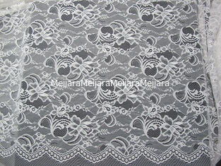 China Floral suíço de nylon branco da tela do laço feito malha com laço da beira e borda da vieira fornecedor
