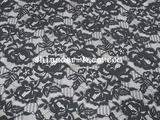 China Projeto original macio SYD-0177 da flor de Handfeel da tela de nylon preta do laço do algodão fornecedor