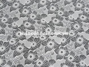 China Tela de nylon branca do laço do estiramento do Spandex com projeto da flor para o vestuário SYD-0186 fornecedor
