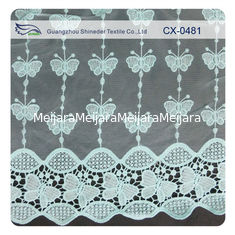 China Tela do laço do bordado de Organza da borboleta, tingidura Eco-amigável/tingidura normal fornecedor