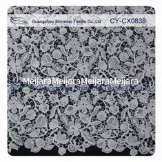 China Tela floral do laço do poliéster de Embroideried 100/tela home da decoração fornecedor