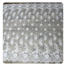 Eco - a tela de tingidura amigável do laço de Chantilly do vestido de casamento, marfim repetiu floral fornecedor