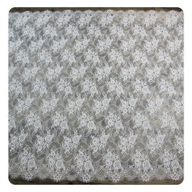 Normal afiado Scalloped floral do marfim de nylon que tinge a tela nupcial do laço do vestido fornecedor
