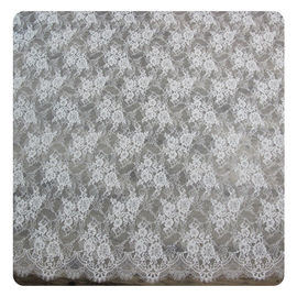 Normal afiado Scalloped floral do marfim de nylon que tinge a tela nupcial do laço do vestido fornecedor