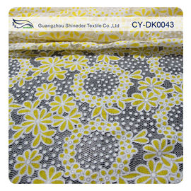 Neutralização colorida círculo do poliéster do algodão por todo o lado na tela do laço da flor para a roupa da criança fornecedor