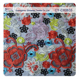 Tela bordada floral do laço do algodão, Muti - cor por todo o lado na forma fornecedor