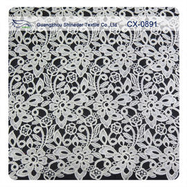 Tela bordada floral do laço da roupa interior de Reapted do marfim, tingidura amigável de Eco fornecedor