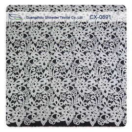 Tela bordada floral do laço da roupa interior de Reapted do marfim, tingidura amigável de Eco fornecedor
