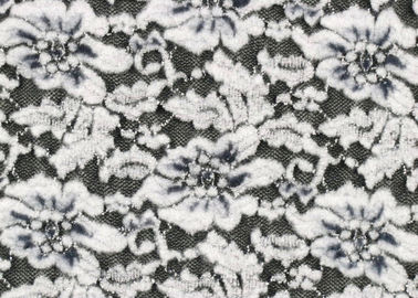 Laço escovado Stretchable, tela de nylon CY-LQ0003 da flor branca do Spandex de rayon fornecedor