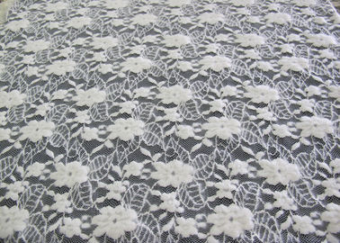 Tela de estiramento floral escovada lavável do laço/tela de nylon CY-LQ0043 do Spandex do algodão fornecedor
