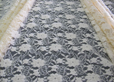 Tela de estiramento floral escovada lavável do laço/tela de nylon CY-LQ0043 do Spandex do algodão fornecedor