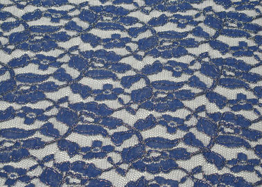 Azul metálico Eco-Amigável da tela do laço, tela de nylon CY-LW0791 do laço do algodão fornecedor