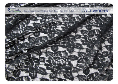 Tela de nylon do laço do algodão preto da flor, nylon de 65% + algodão CY-LW0016 de 35% fornecedor