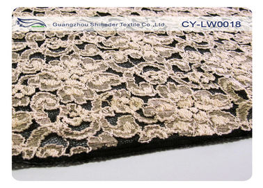 Tela de nylon CY-LW0018 antiencolhimento elegante do laço do algodão elástico da flor fornecedor