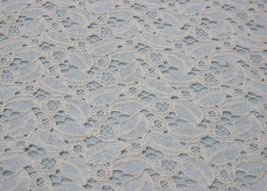 Tela antiestática do laço de nylon do algodão do marfim para OEM dos vestidos/ODM CY-LW0707 fornecedor