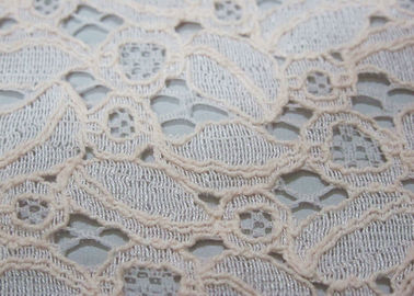 Tela antiestática do laço de nylon do algodão do marfim para OEM dos vestidos/ODM CY-LW0707 fornecedor