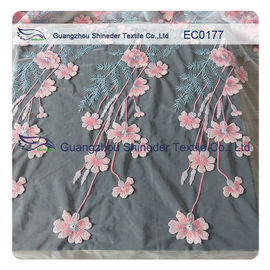 Tela bordada do laço do poliéster para a alta-costura quente da roupa do verão floral fornecedor