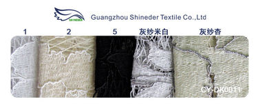 Material elástico cinzento do laço do cabo/tecido de algodão de nylon viscoso floral CY-DK0011 fornecedor
