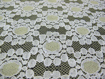 Floral de nylon do ponto da tela do laço do algodão amarelo macio feito malha para o vestido CY-DK0034 do laço fornecedor