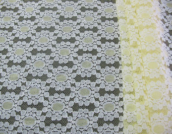Floral de nylon do ponto da tela do laço do algodão amarelo macio feito malha para o vestido CY-DK0034 do laço fornecedor