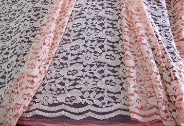 rosa de nylon da tela de malha do laço do algodão Eco-amigável largura CY-DK0025 de 145CM - de 150CM fornecedor
