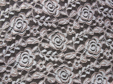 Tela elástico do laço do poliéster do Spandex do algodão com laço feito malha malha da flor fornecedor