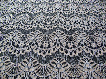 Guipura Scalloped amarrado do preto da tela de malha do laço para a roupa interior/sutiã CY-DK0038 fornecedor