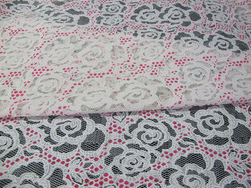 Cópia branca de Rosa da tela do laço do poliéster do algodão para a roupa interior/sutiã (CY-DK0033) fornecedor