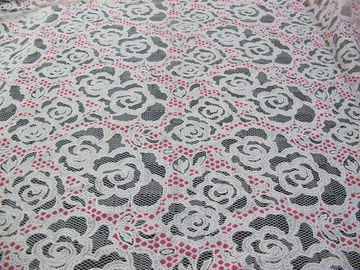 Cópia branca de Rosa da tela do laço do poliéster do algodão para a roupa interior/sutiã (CY-DK0033) fornecedor
