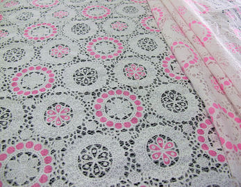 Neutralização geométrica cor-de-rosa do algodão da tela do laço do poliéster por todo o lado no laço para a senhora Roupa (CY-DK0041) fornecedor