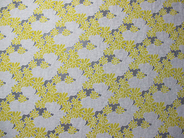 Algodão amarelo/alaranjado floral dois da tela do laço do poliéster tonifica o laço da neutralização fornecedor