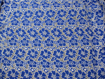 Azul feito malha da tela do laço do poliéster do algodão com laço da flor da neutralização (CY-DK0019) fornecedor