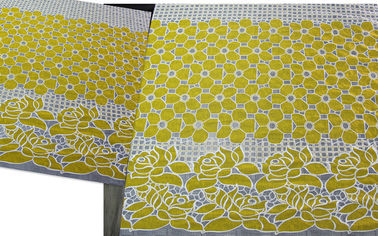 Tela amarela do laço do poliéster do algodão floral com tingidura Eco-amigável (CY-DK0032) fornecedor