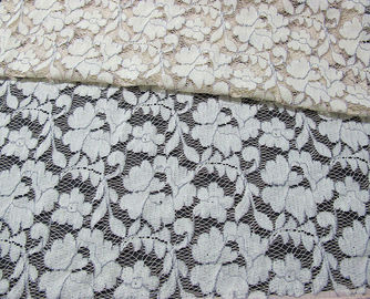 Material elástico cinzento do laço do cabo/tecido de algodão de nylon viscoso floral CY-DK0011 fornecedor