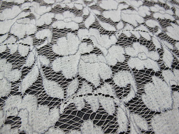 Material elástico cinzento do laço do cabo/tecido de algodão de nylon viscoso floral CY-DK0011 fornecedor