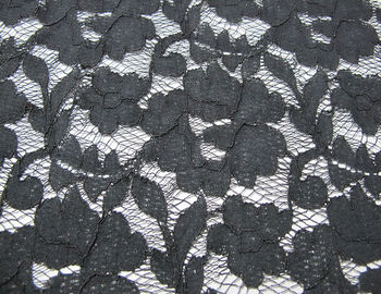 Material elástico cinzento do laço do cabo/tecido de algodão de nylon viscoso floral CY-DK0011 fornecedor
